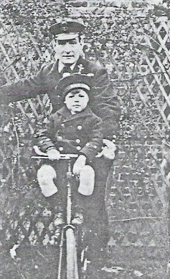 Eric Cheesman, 12, with his father Edward. It was Eric's six-year old sister who first spotted that the fire was real