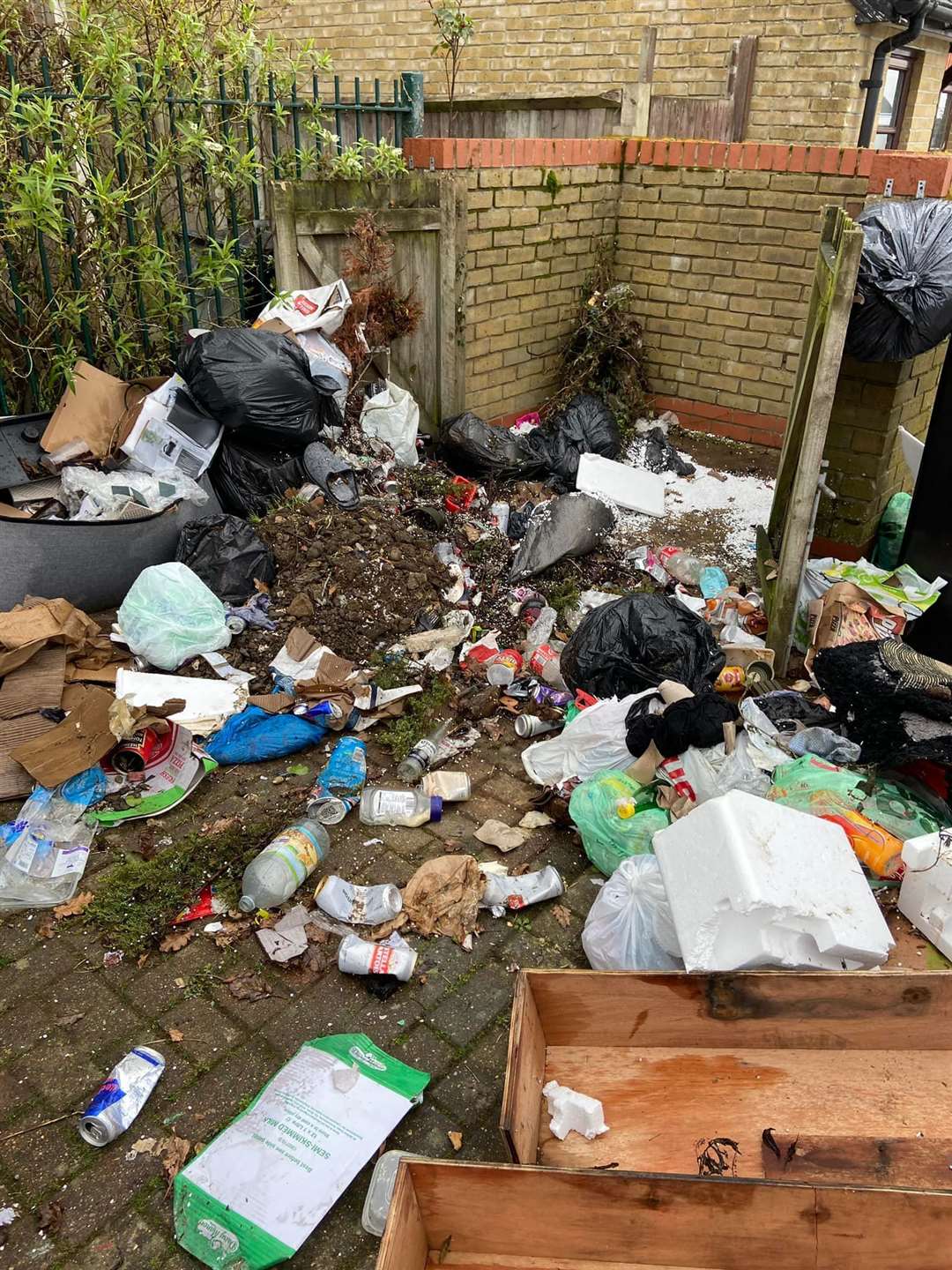 What was left after the bins were collected. Picture: Ben Sinden