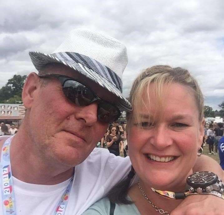 Andy and Naomi White at the Kent Showground for the Madness concert in 2017