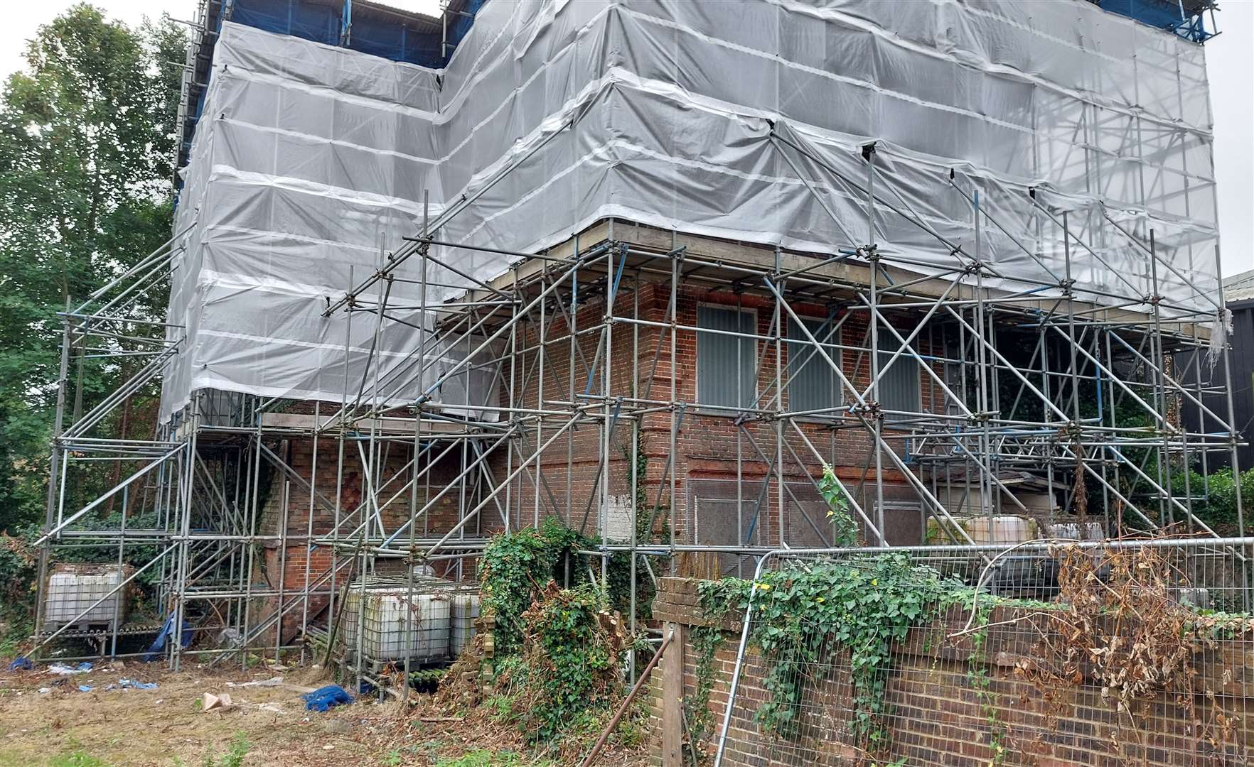 The Grade II*-listed Whist House is covered in scaffolding