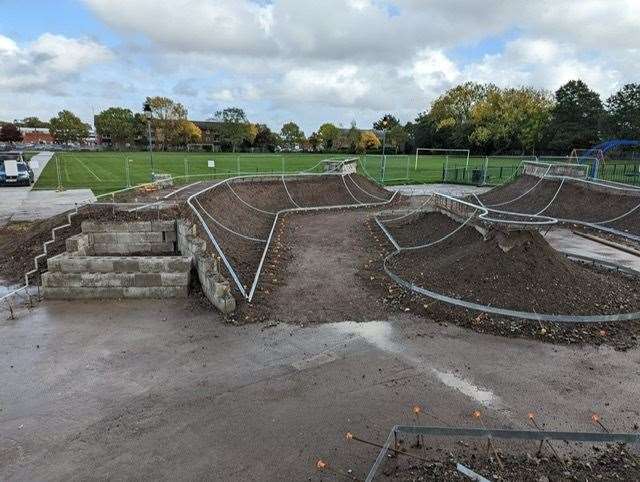 Work is underway to build the new skate park. Photo: Swanley Town Council