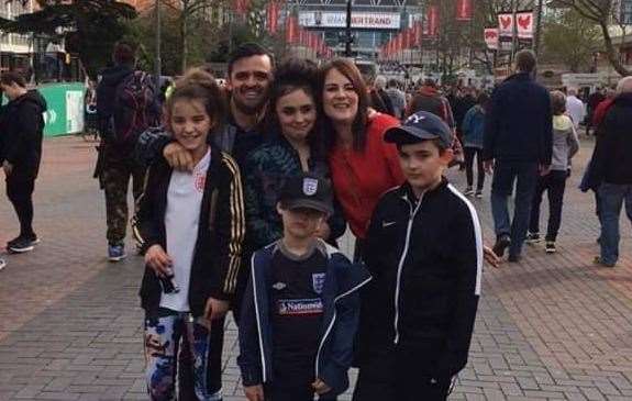 Liam Evans on a day out with his family