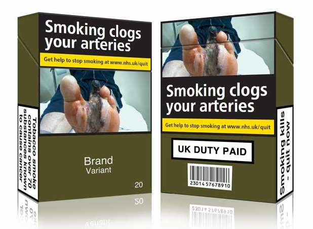 This is what all cigarette packages will look like after old stock is sold off