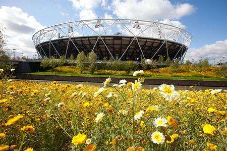 Flowers outside the Olympic Stadium in Stratford