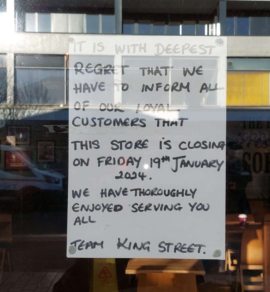 Staff left a note on the shop door announcing the closure