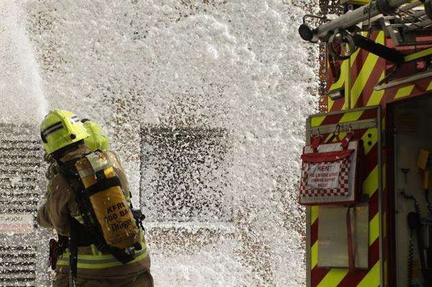 Crews tackled the fire at a flat