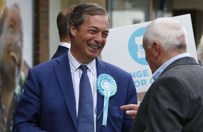 Nigel Farage campaigning in Gravesend