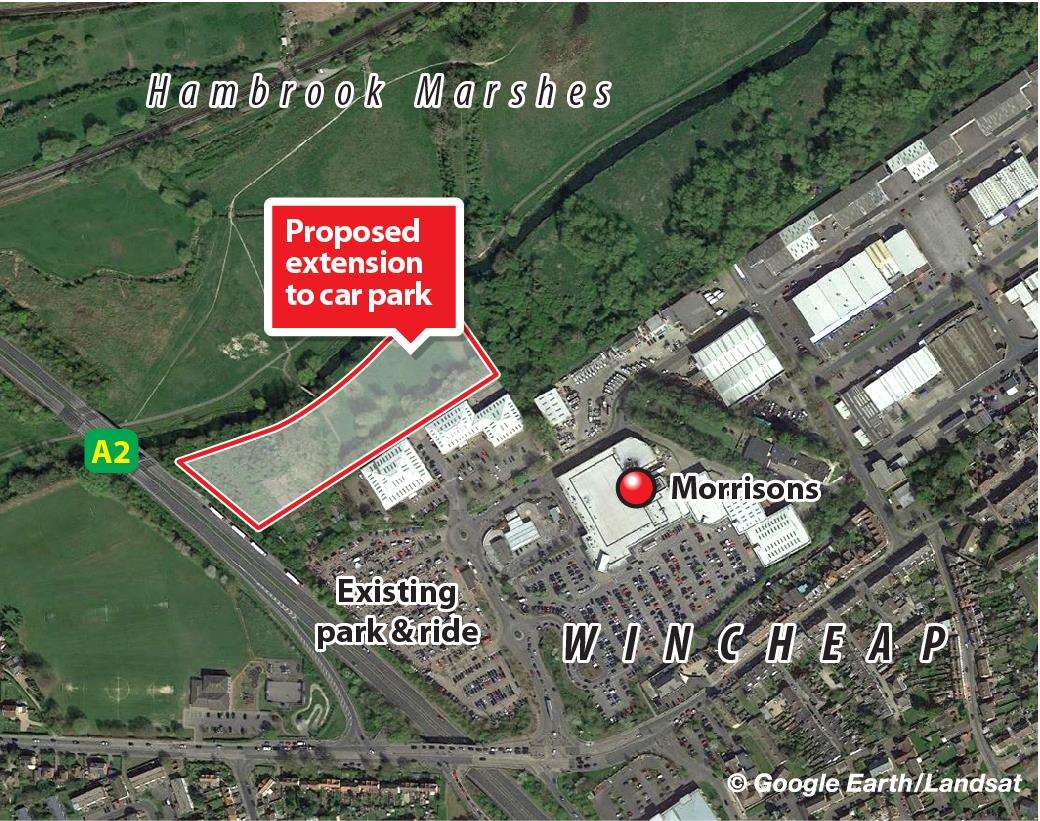The proposed car park extension at Wincheap