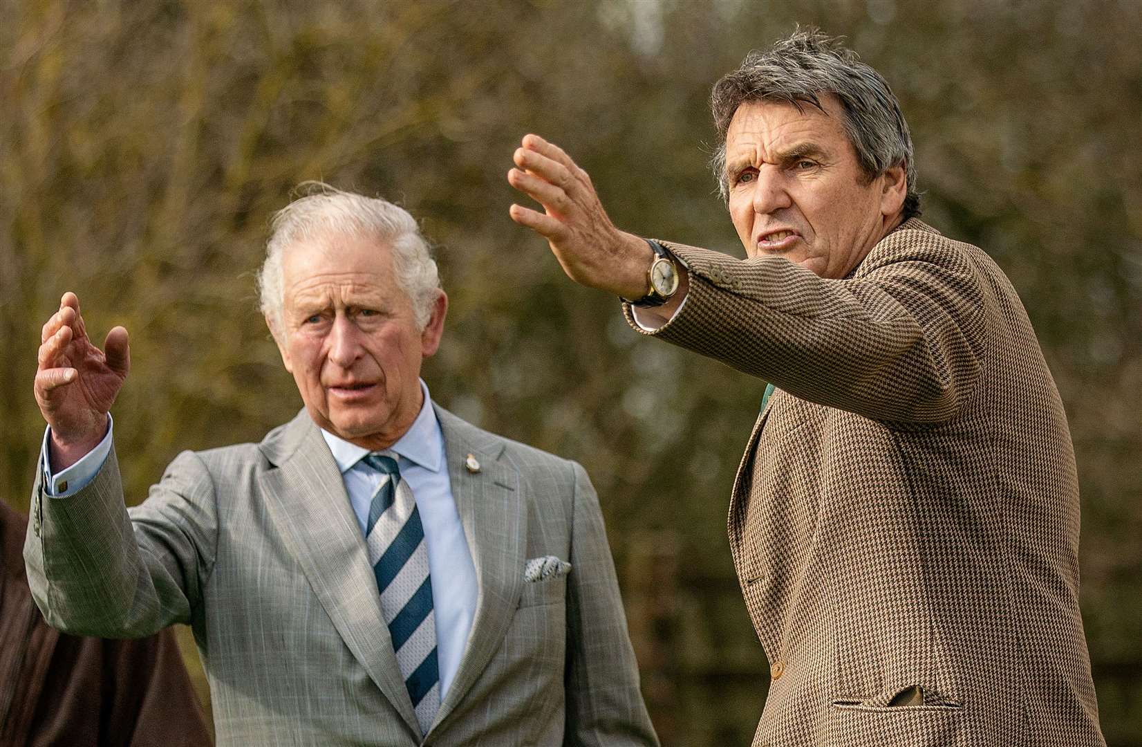 HRH The Prince of Wales visits Elmley Nature Reserve with Philip Merricks, owner of Elmley. Picture: Elmley National Nature Reserve