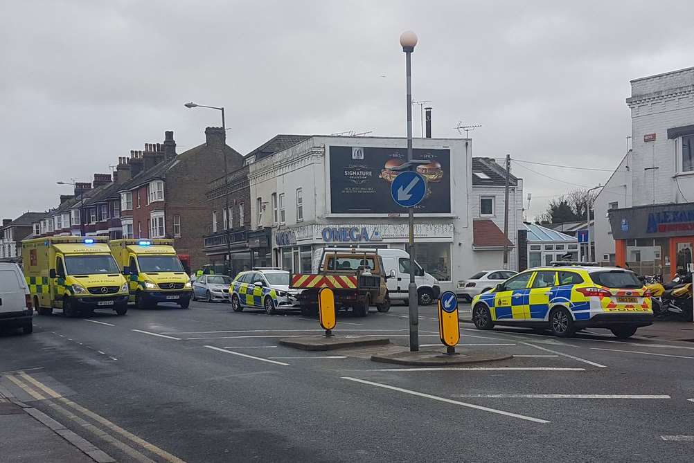 A police car and van collided. Pic: Andy Carts