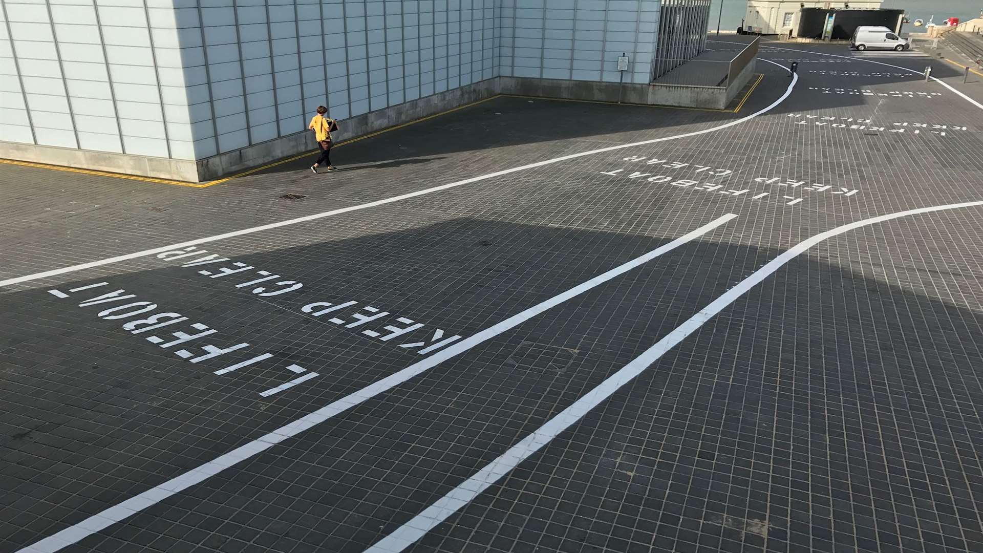 The new markings outside the Turner Contemporary