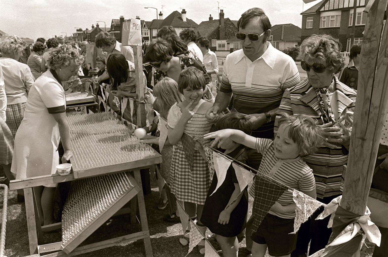 Families enjoy the stalls at Whitstable Regatta in 1978