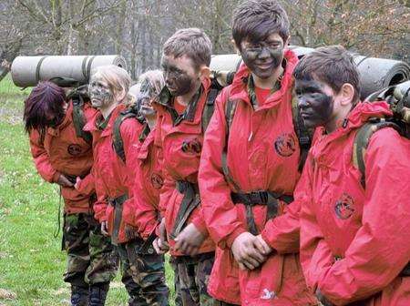 Youngsters from Herne Bay and Canterbury are put through their paces on the Challenger Troop boot camp near Chartham.
