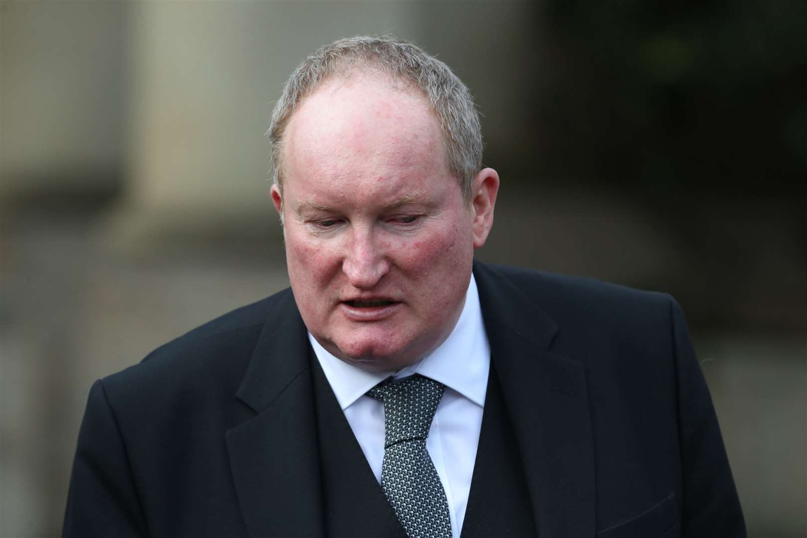 Prosecutor Iain McSporran QC outside the High Court in Glasgow during the trial (Andrew Milligan/PA)