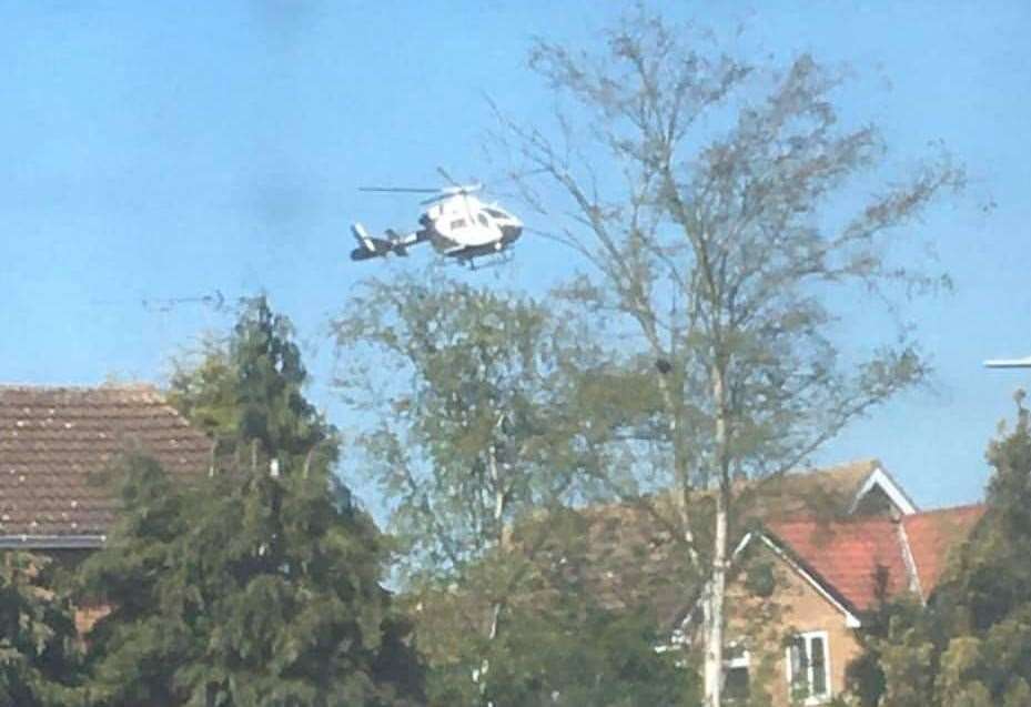 A helicopter was seen landing at Sturry Park. Picture: Sue Offen