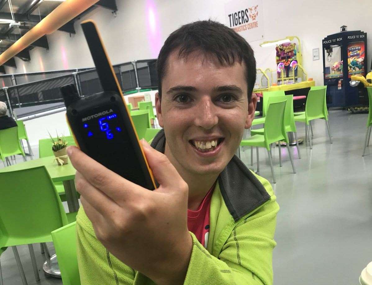 Tom Perry, 25, from Marden, has a rare condition, Dravet Syndrome. He works at Jump In trampoline park in Tonbridge as a volunteer