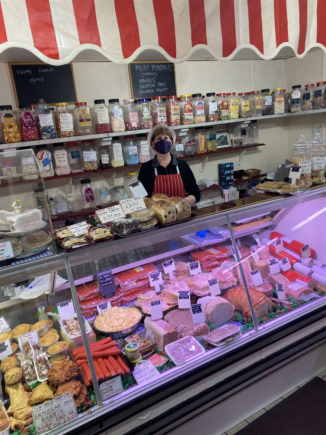 Jean Westrope behind the counter at Fresh Foods, Dartford, this week