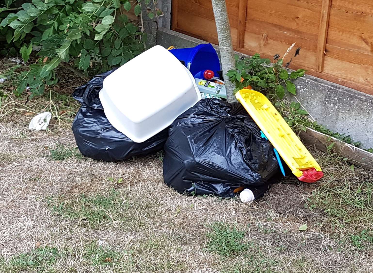 Mess left by travellers outside Cookham Wood