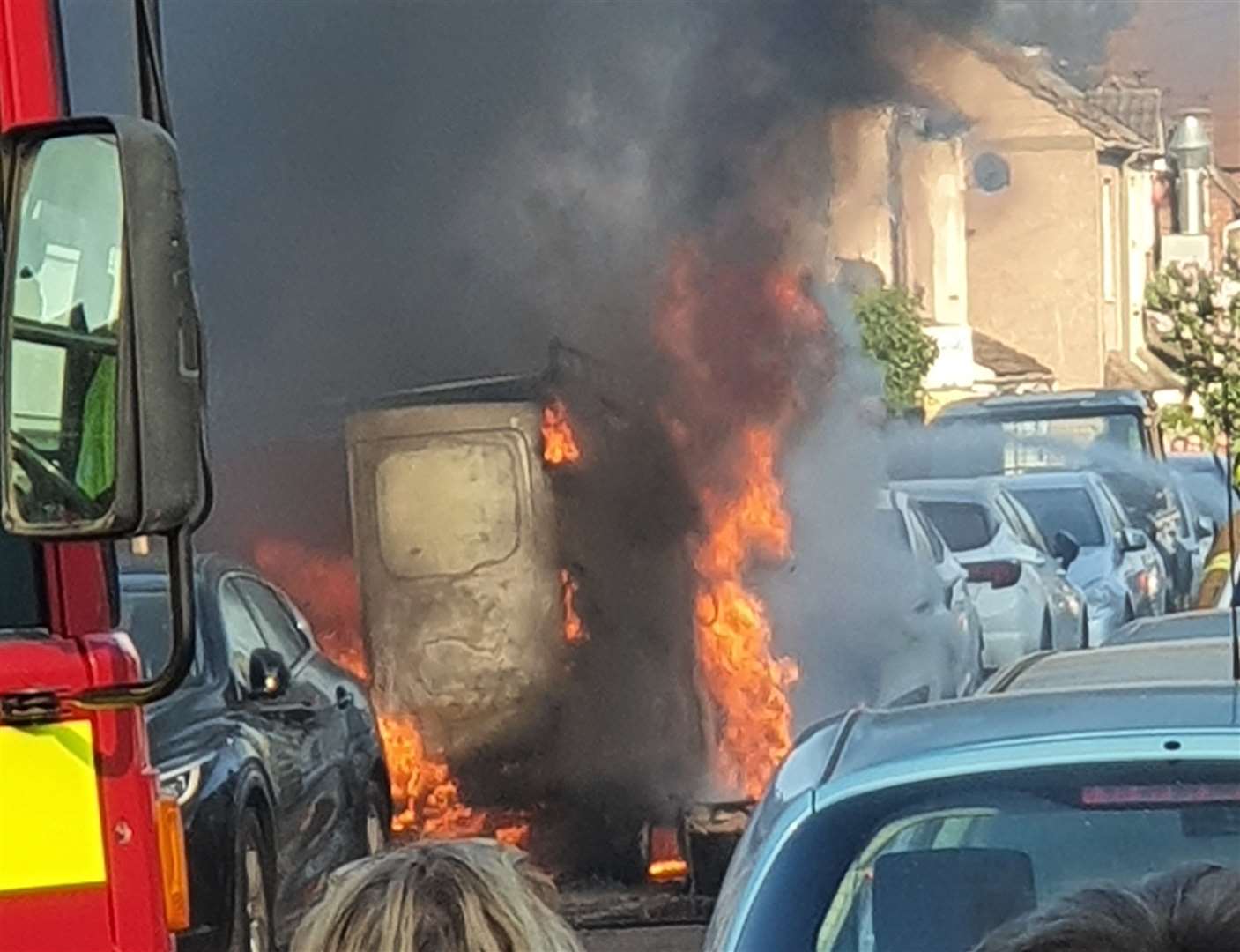 A van parked on Bramley Road in Snodland caught fire. Picture: Johnathan M Donaghy