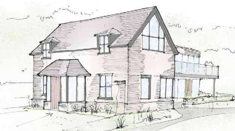 A sketch of the new guest house as submitted for pre-application advice to Ashford Borough Council in 2019