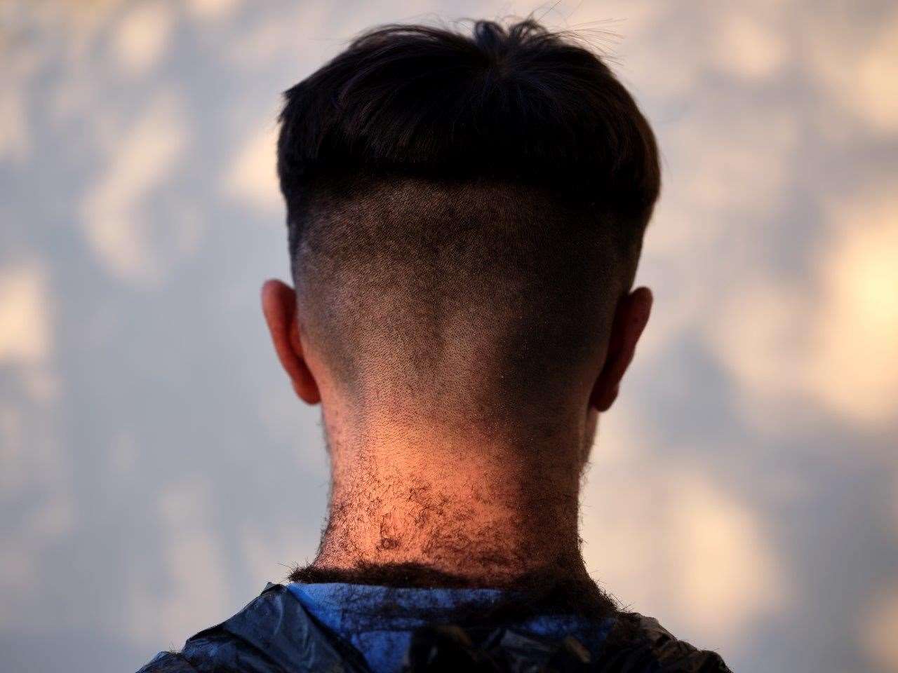 Joshua Chhabra’s skin fade, a haircut given to him by his older brother Matthew, taken by commissioned artist Anand Chhabra in Wolverhampton (Anand Chhabra/Historic England/PA)