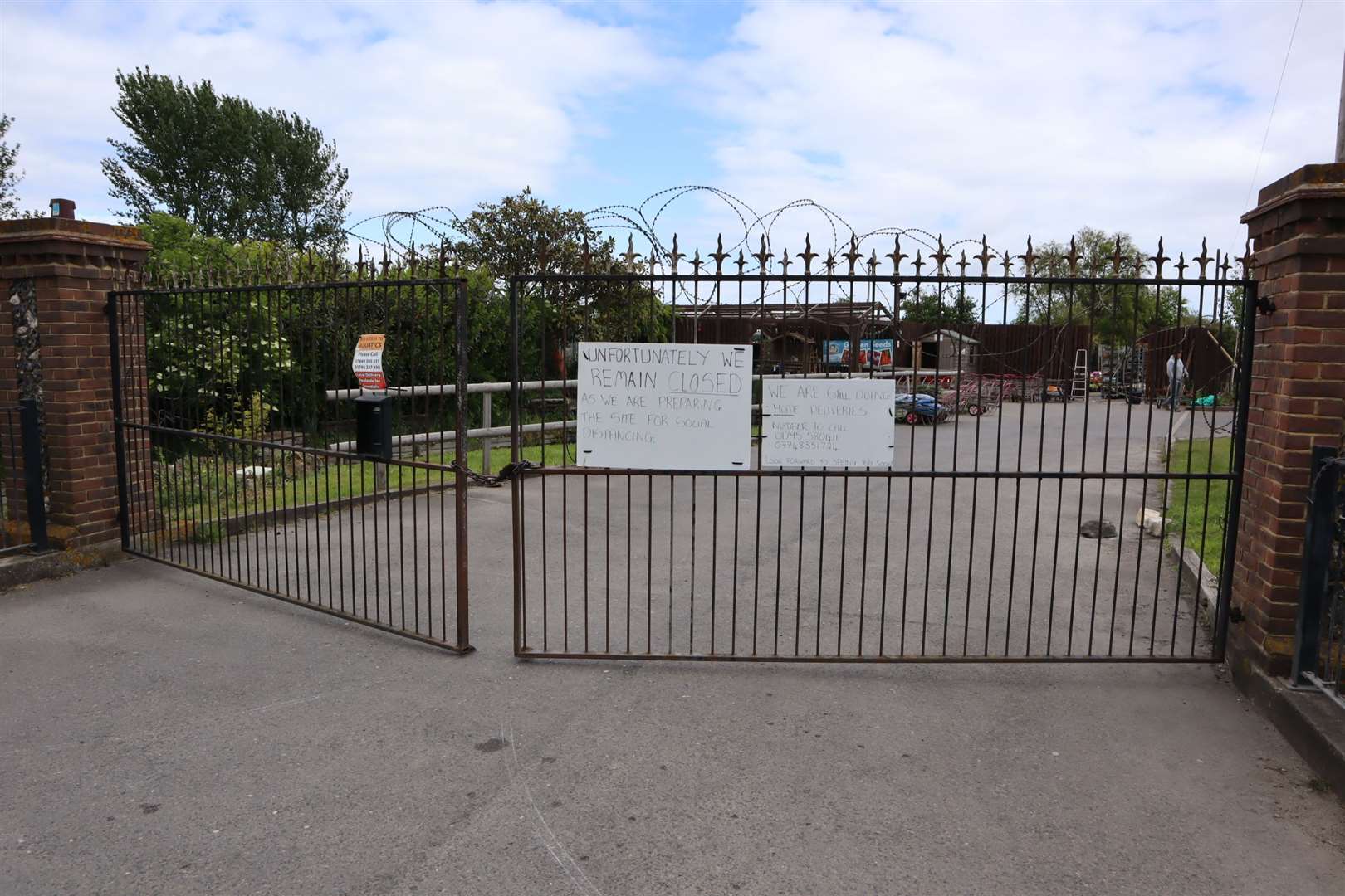 Locked: the gates at Stones Garden Centre in Sheerness