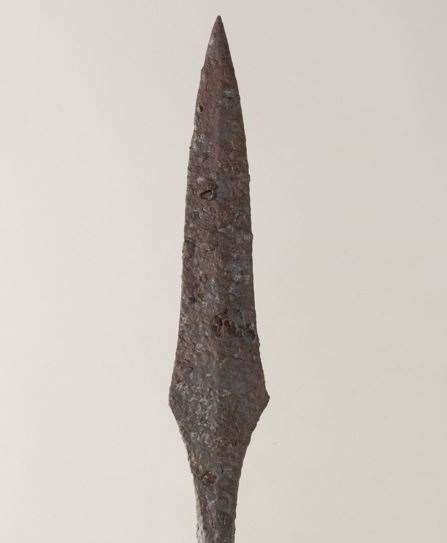 A spearhead found at Grange Farm, thought to be from the early 5th Century. Image from Pre-Construct Archaeology