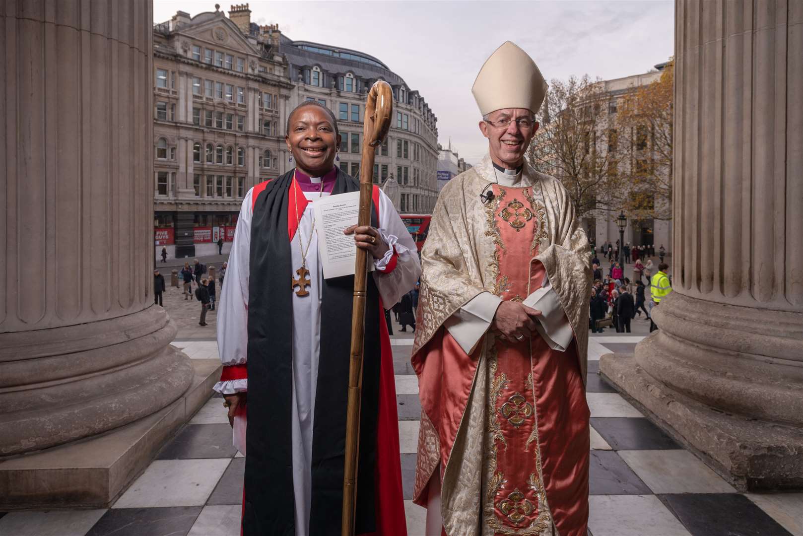 Rose Hudson-Wilkin with the Archbishop of Canterbury Justin Welby. Picture: Graham Lacdao/St Paul's Cathedral
