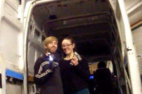 Jay and Abigail with their beloved van