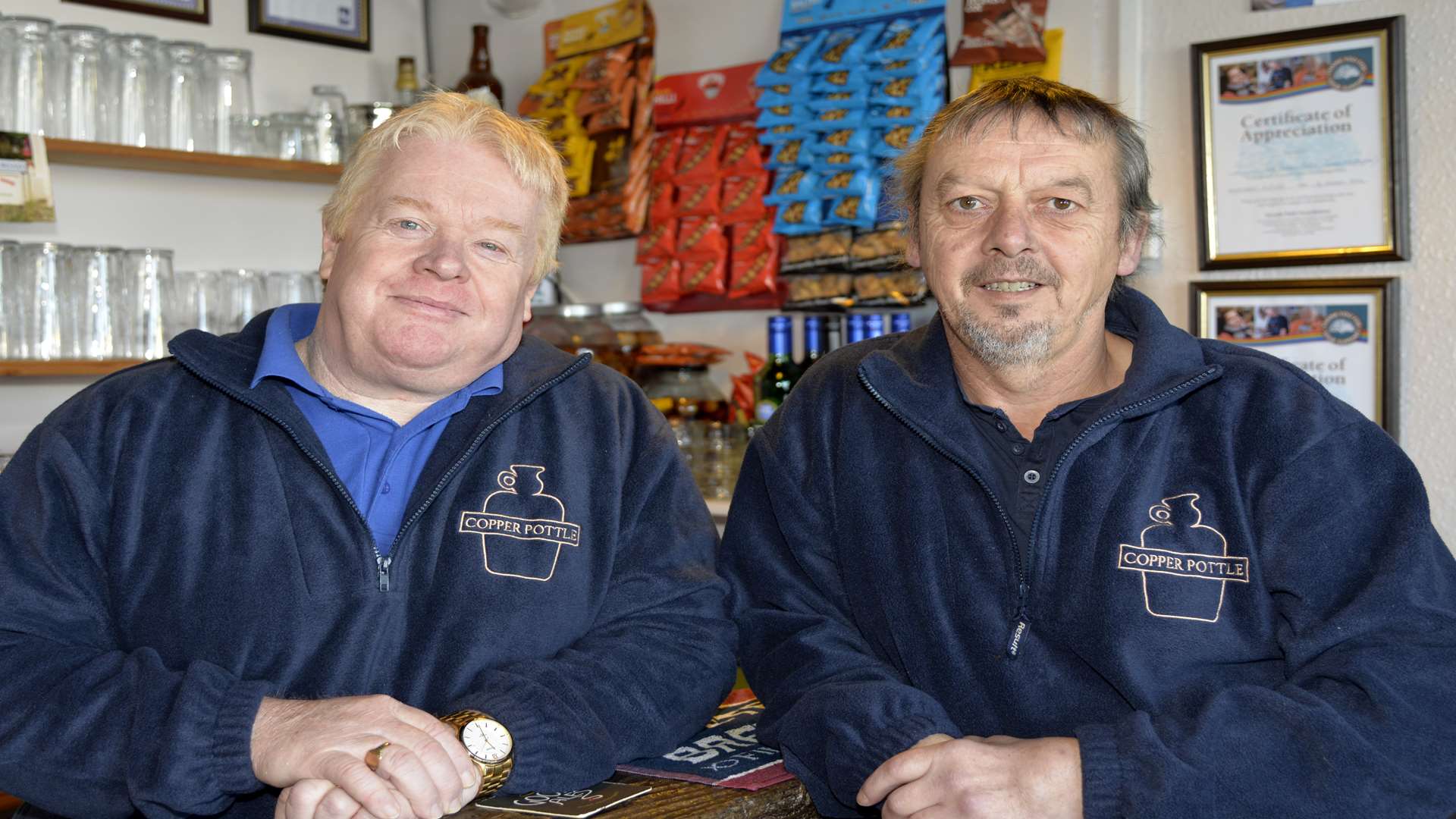 Gavin Elgar and Gary Pottle at the Copper Pottle micropub. Picture: Ruth Cuerden