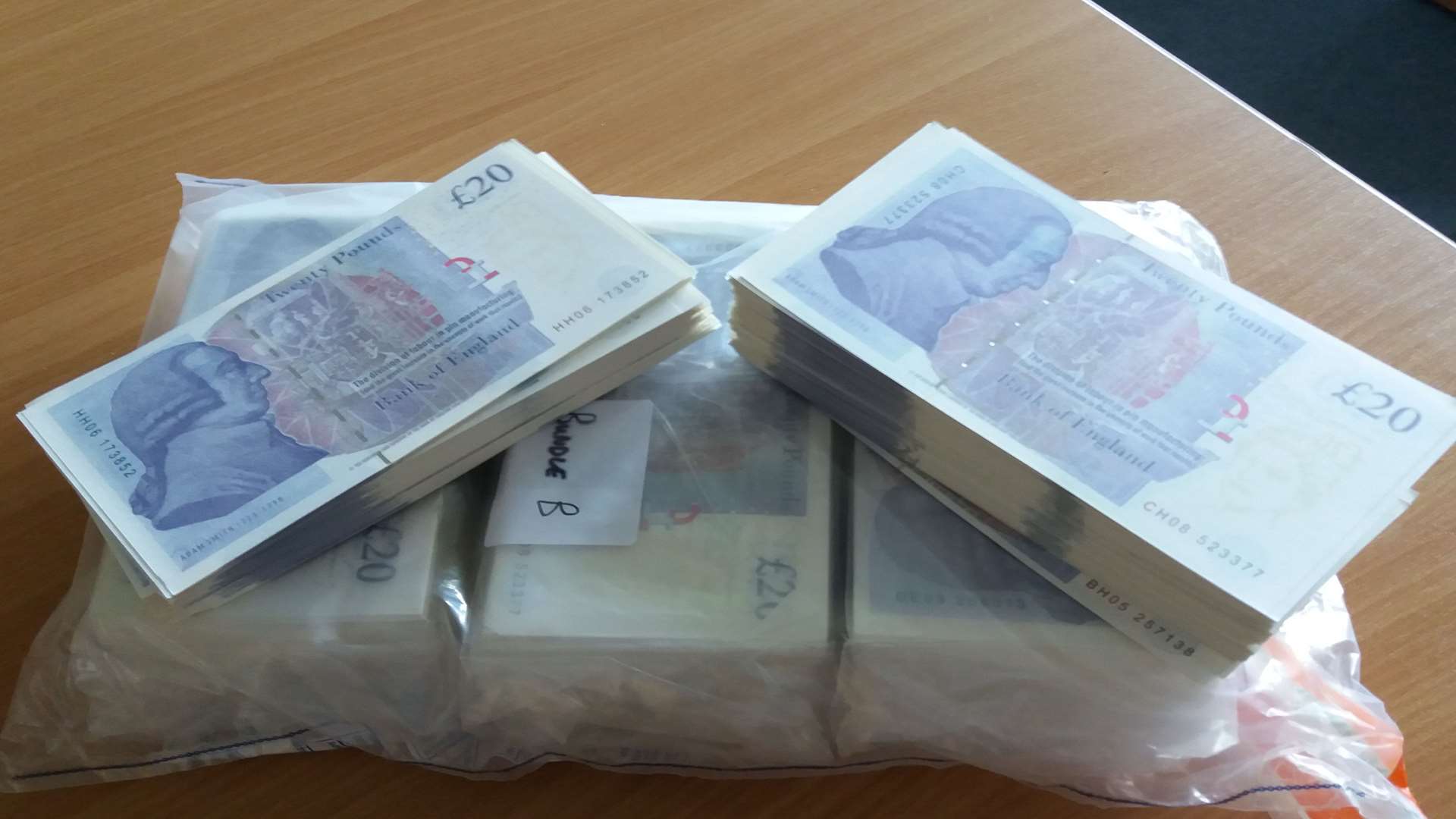 A stack of the fake notes used by the men. Picture: Kent Police