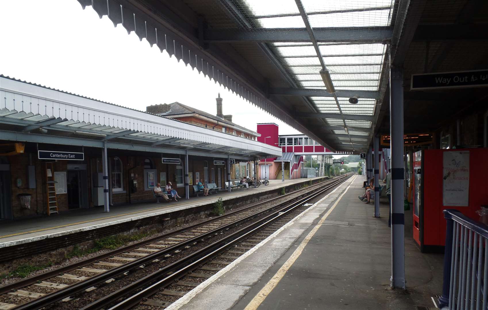 The railway line at Canterbury East station