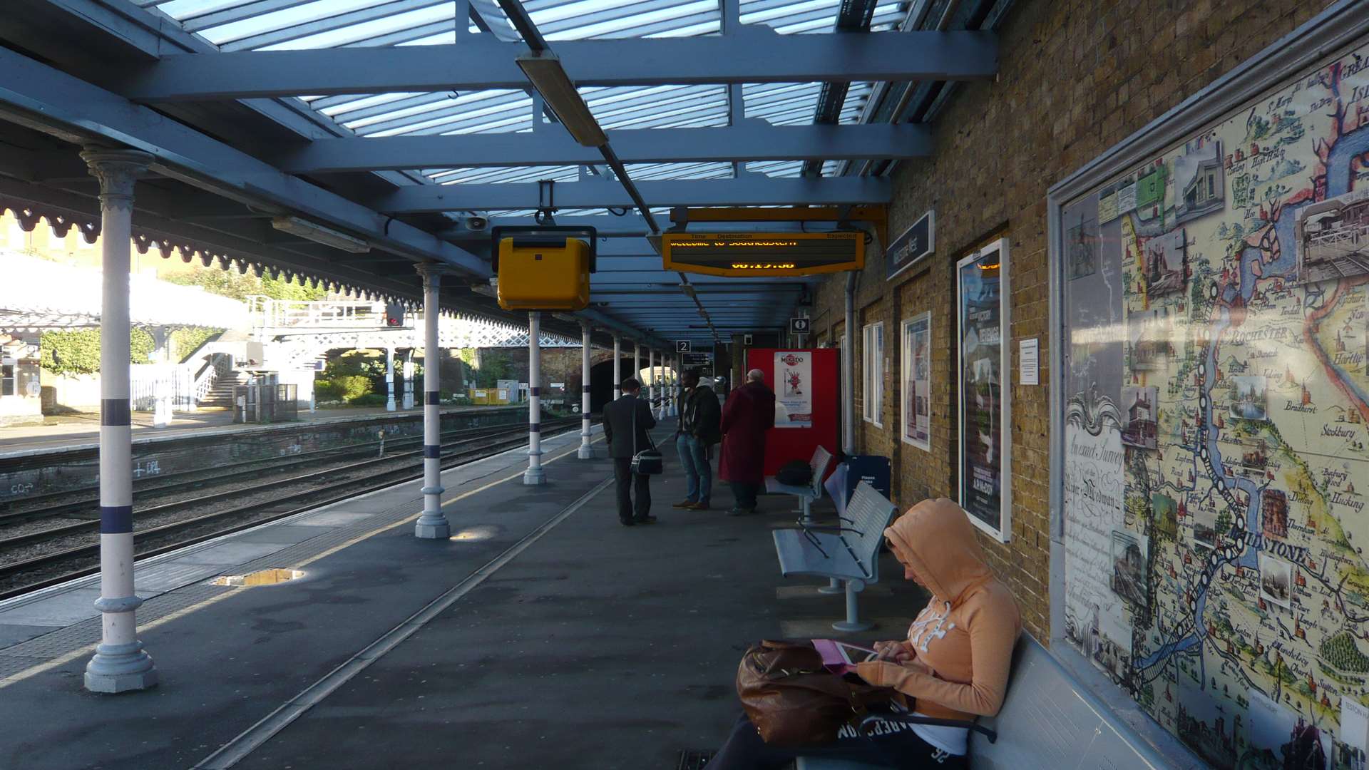 The platform at Maidstone West station
