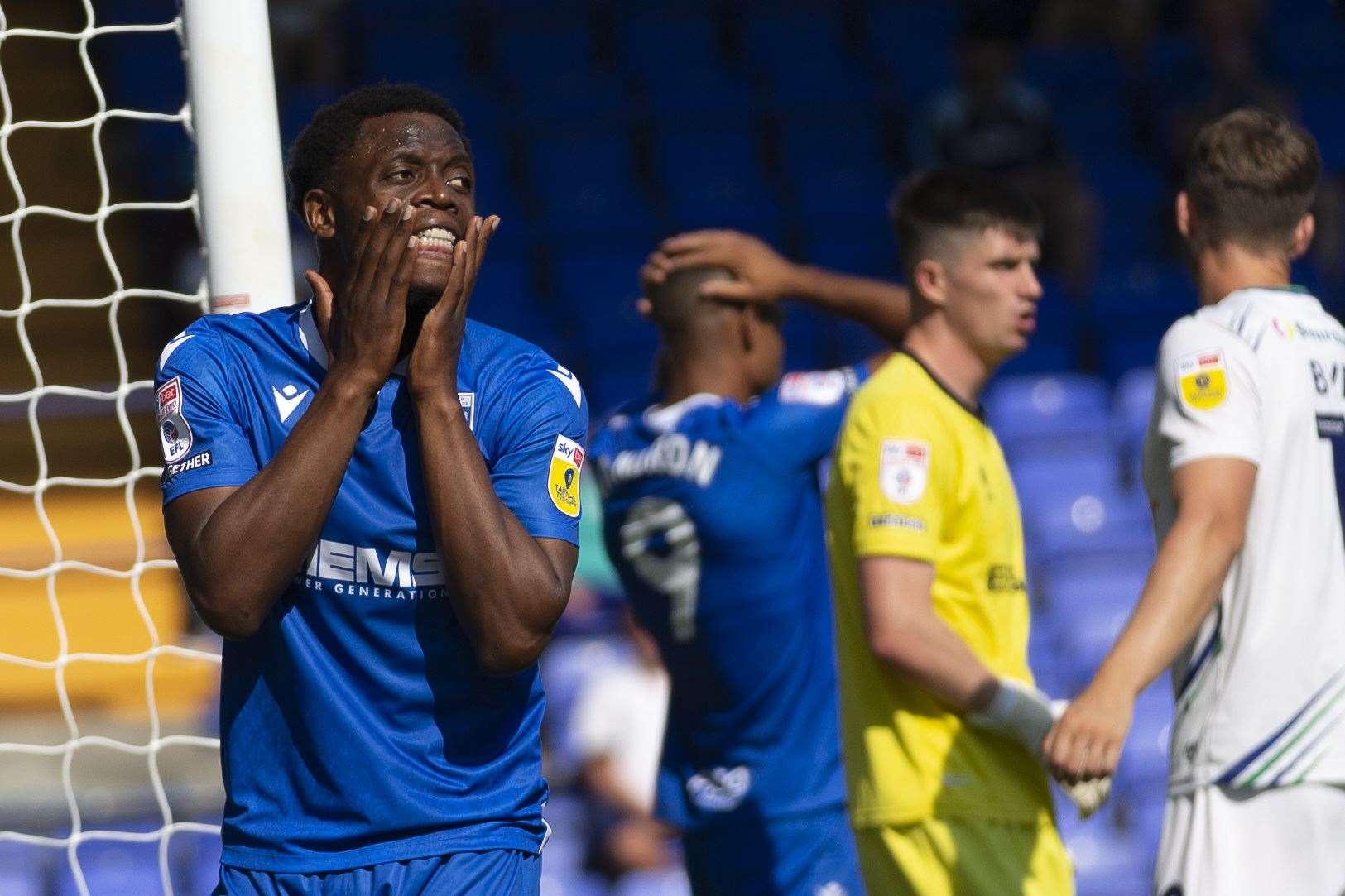 Frustration as Gills fail to score at Tranmere on Saturday. Picture: KPI