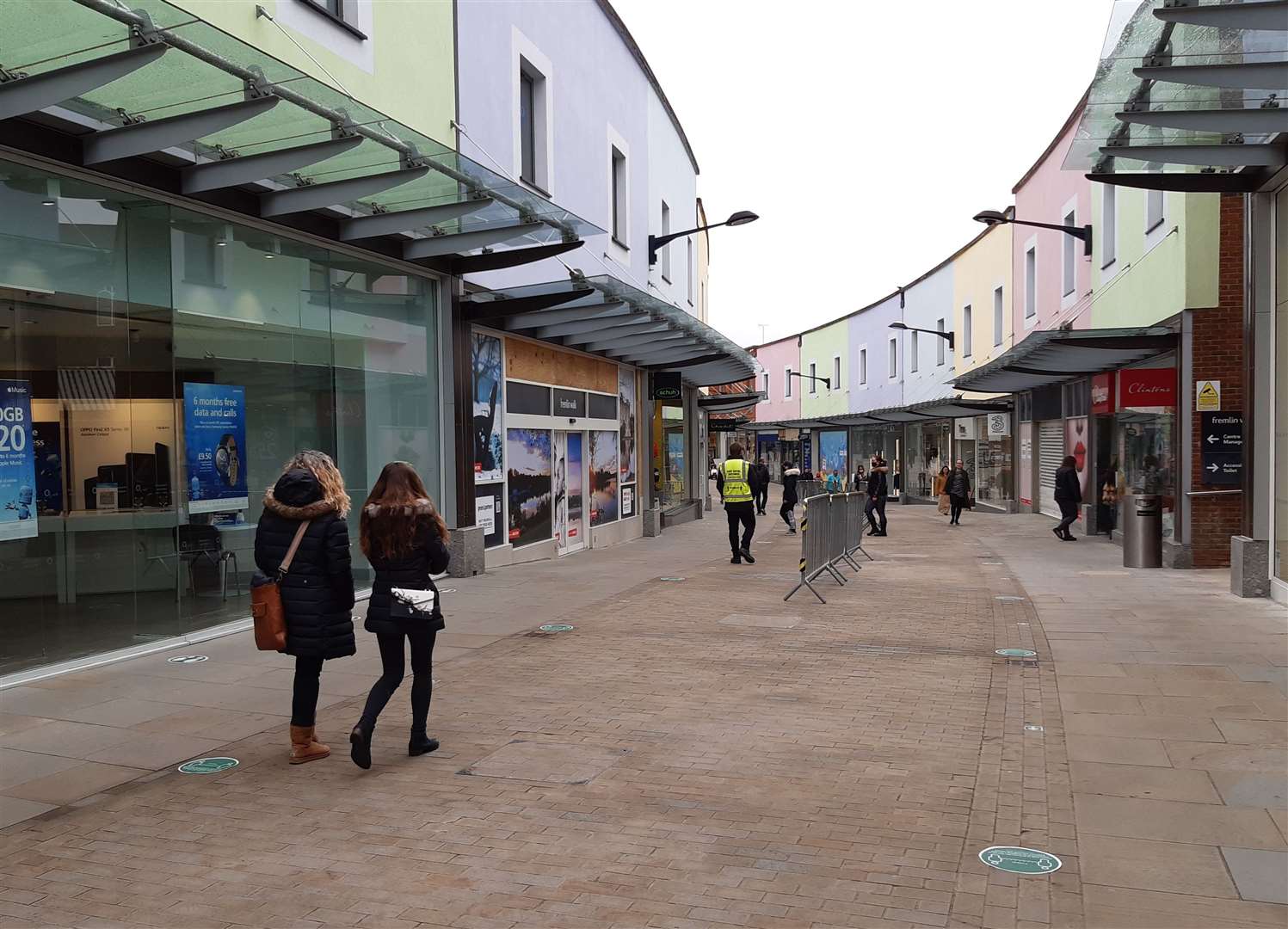 The Fremlin Walk area, Maidstone, where an officer was allegedly spat at