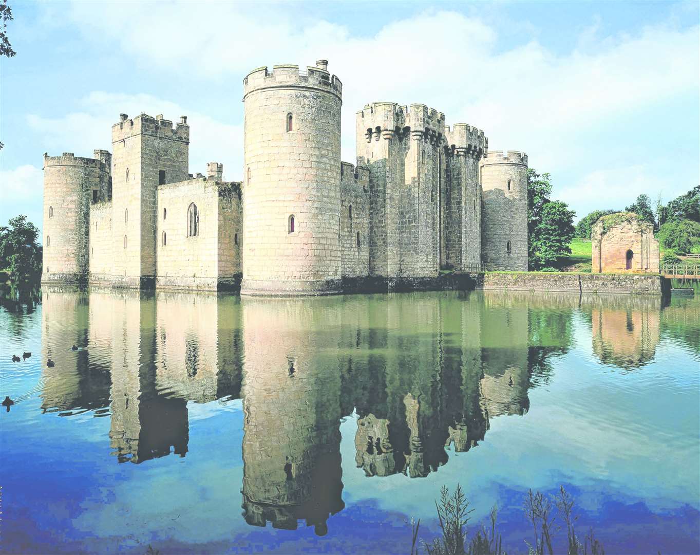 Bodiam Castle in East Sussex has also reopened its gardens