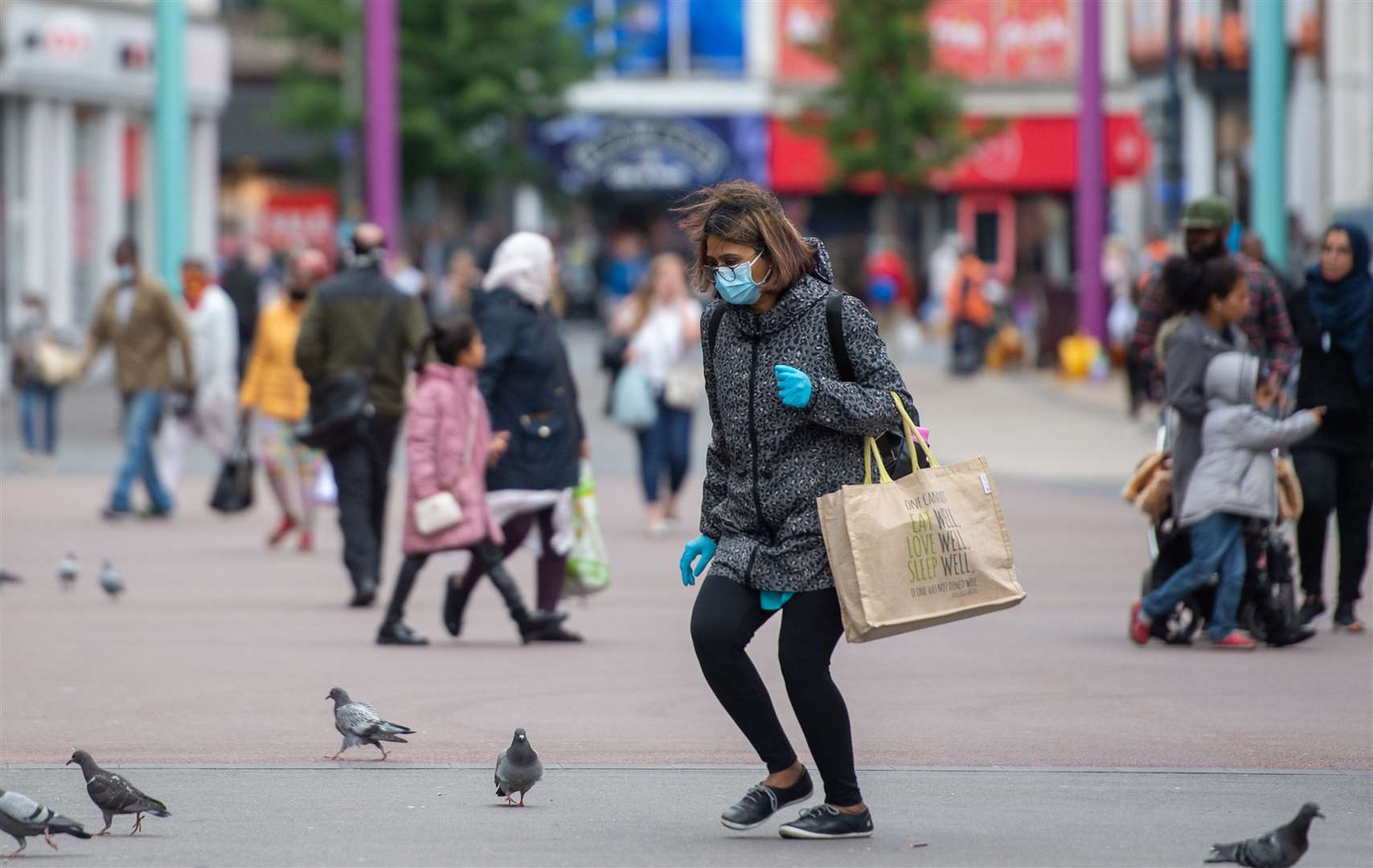 Shoppers on Humberstone Gate in Leicester (Joe Giddens/PA)