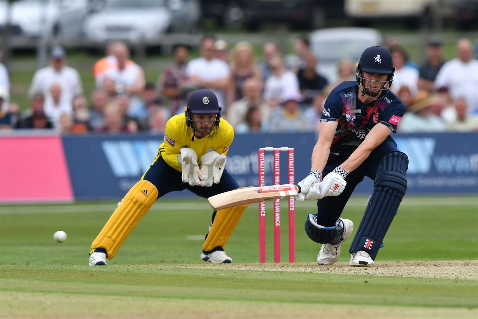Kent Spitfires in action against Hampshire in last year's Vitality Blast at the County Ground, Beckenham Picture: Keith Gillard