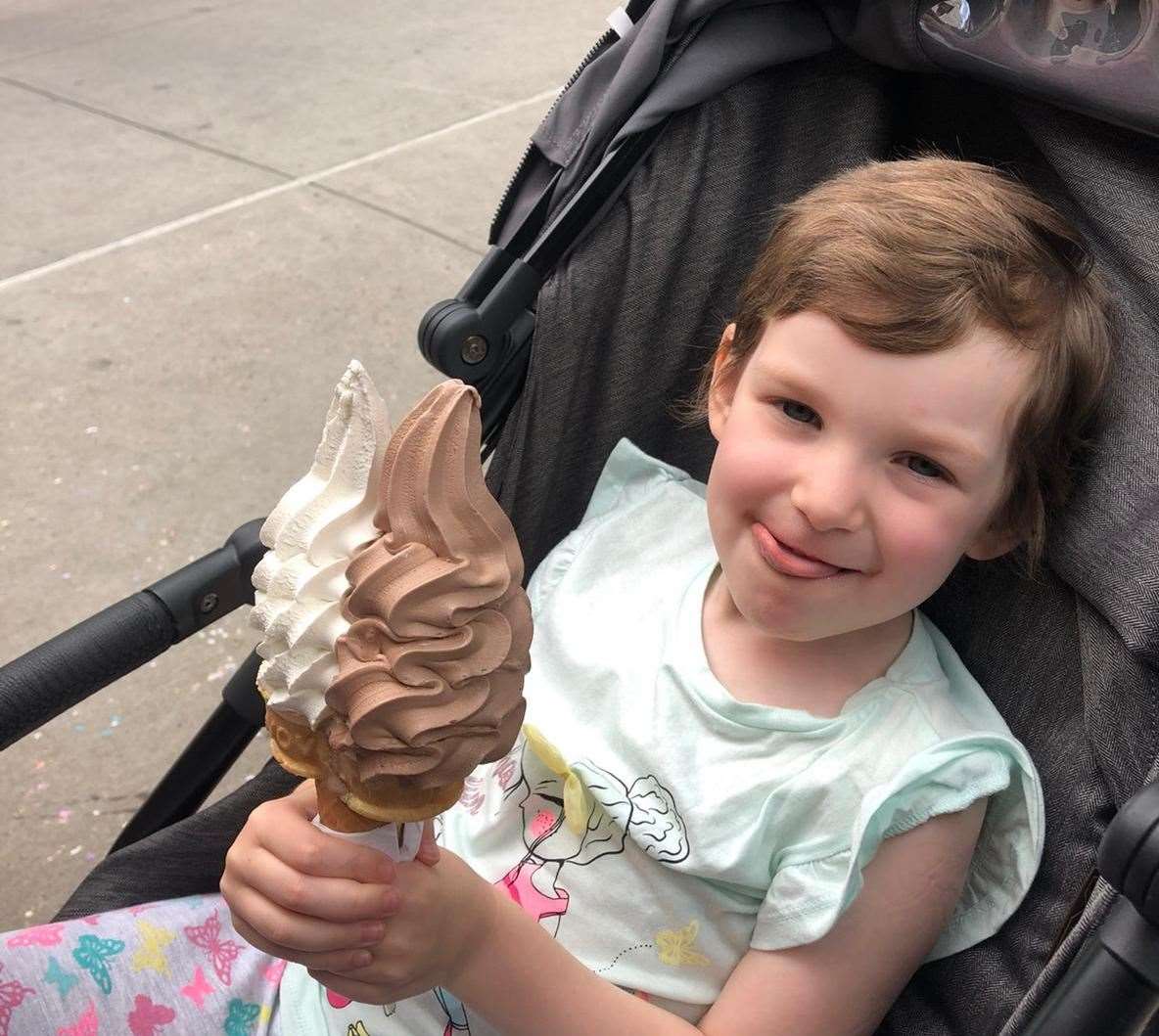 Nellie-Rose enjoying an ice cream
