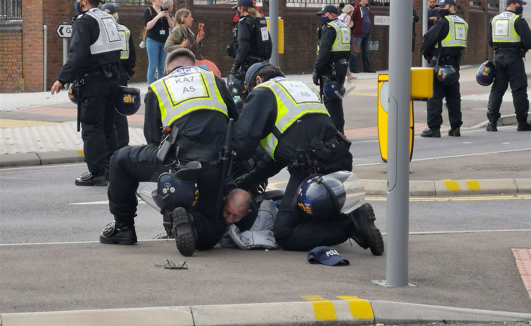 A man has been detained by police. Picture: Oliver Kemp