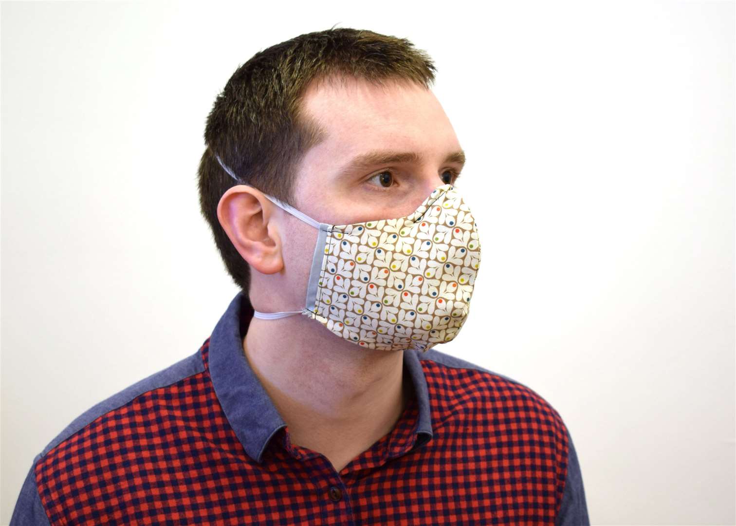 Simon Ashton, from Gillingham, with one of his face masks