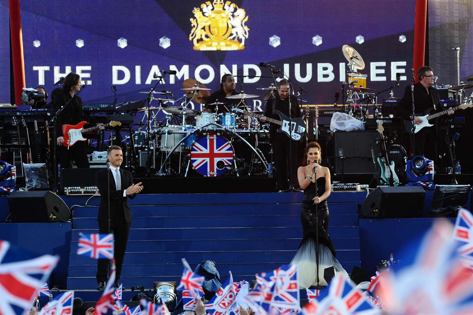 Gary Barlow and Cheryl during the Diamond Jubilee Concert in 2012 (PA)