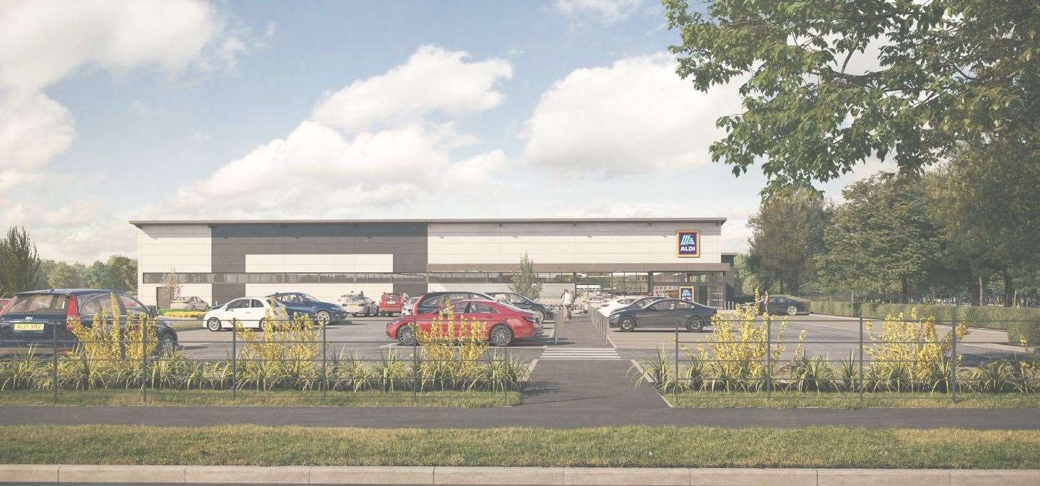 An illustration of the proposed Aldi store