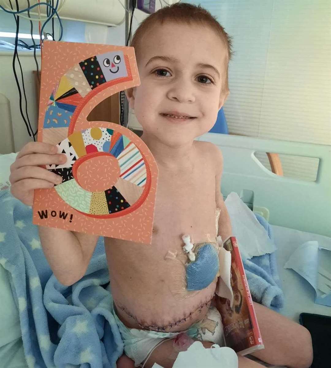 Zak celebrated his sixth birthday in hospital in January