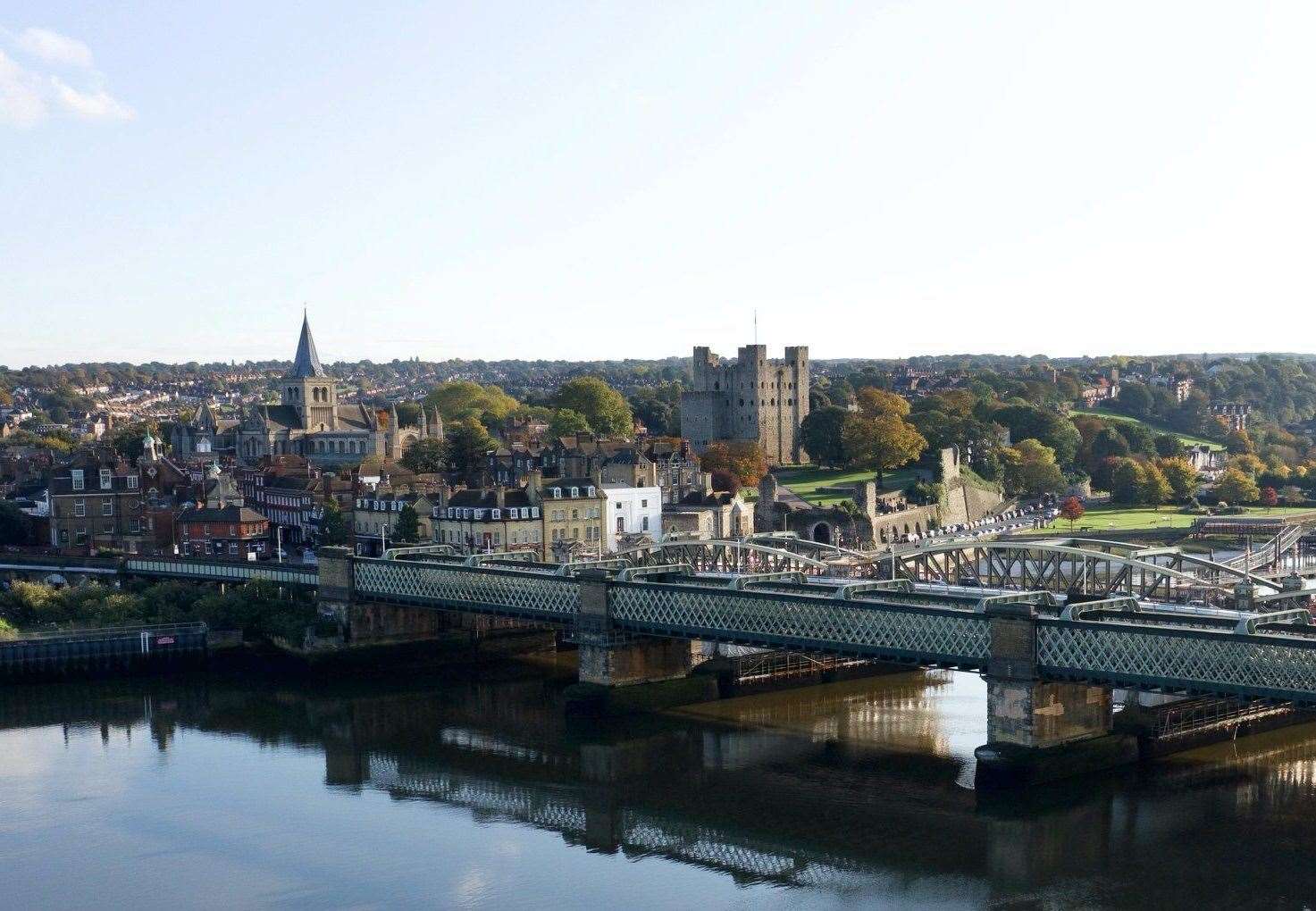 Rochester Castle and cathedral. Picture: Geoff Watkins/Aerial Imaging South East