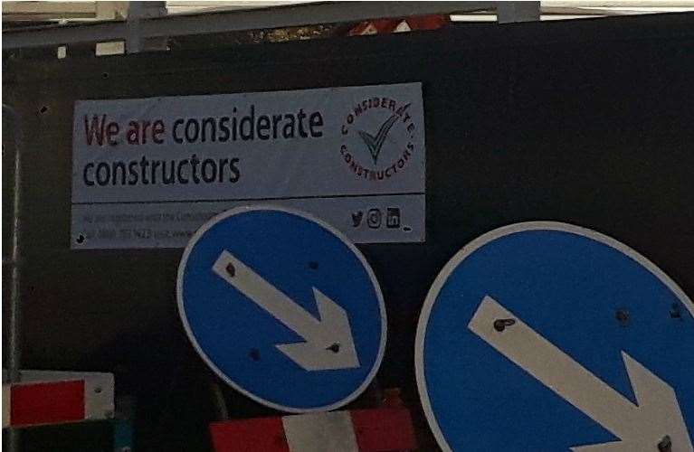 The sign on the hoarding outside Sainsbury's Staplehurst site