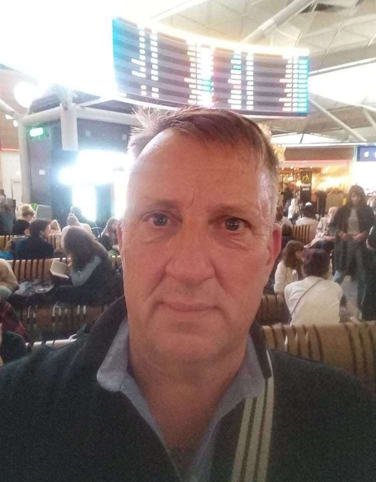 Chris Armstrong, from Wainscott, Rochester, missed his flight from Stansted Airport due to the major delays on the road caused by the Just Stop Oil protestors at the Dartford Crossing. Picture: Chris Armstrong