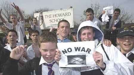 PROTEST: Some of the pupils who took part. Picture: MATTHEW WALKER