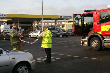 A cordon is thrown around Morrisons in Strood