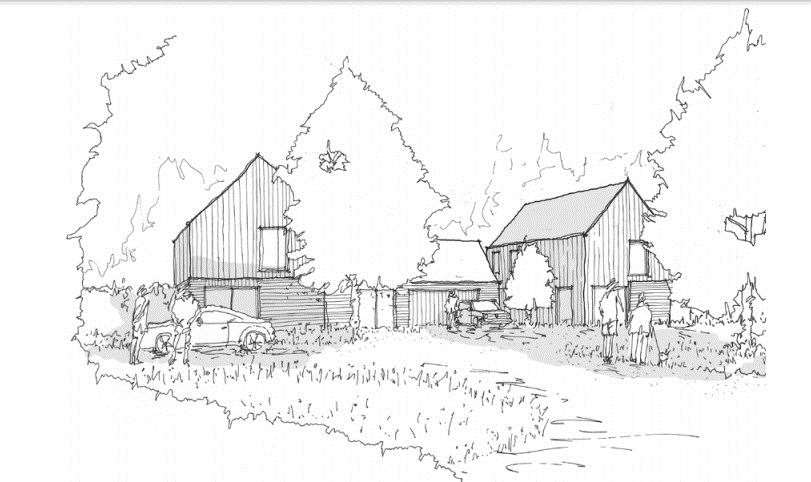 Sketches of how the new homes were proposed to look